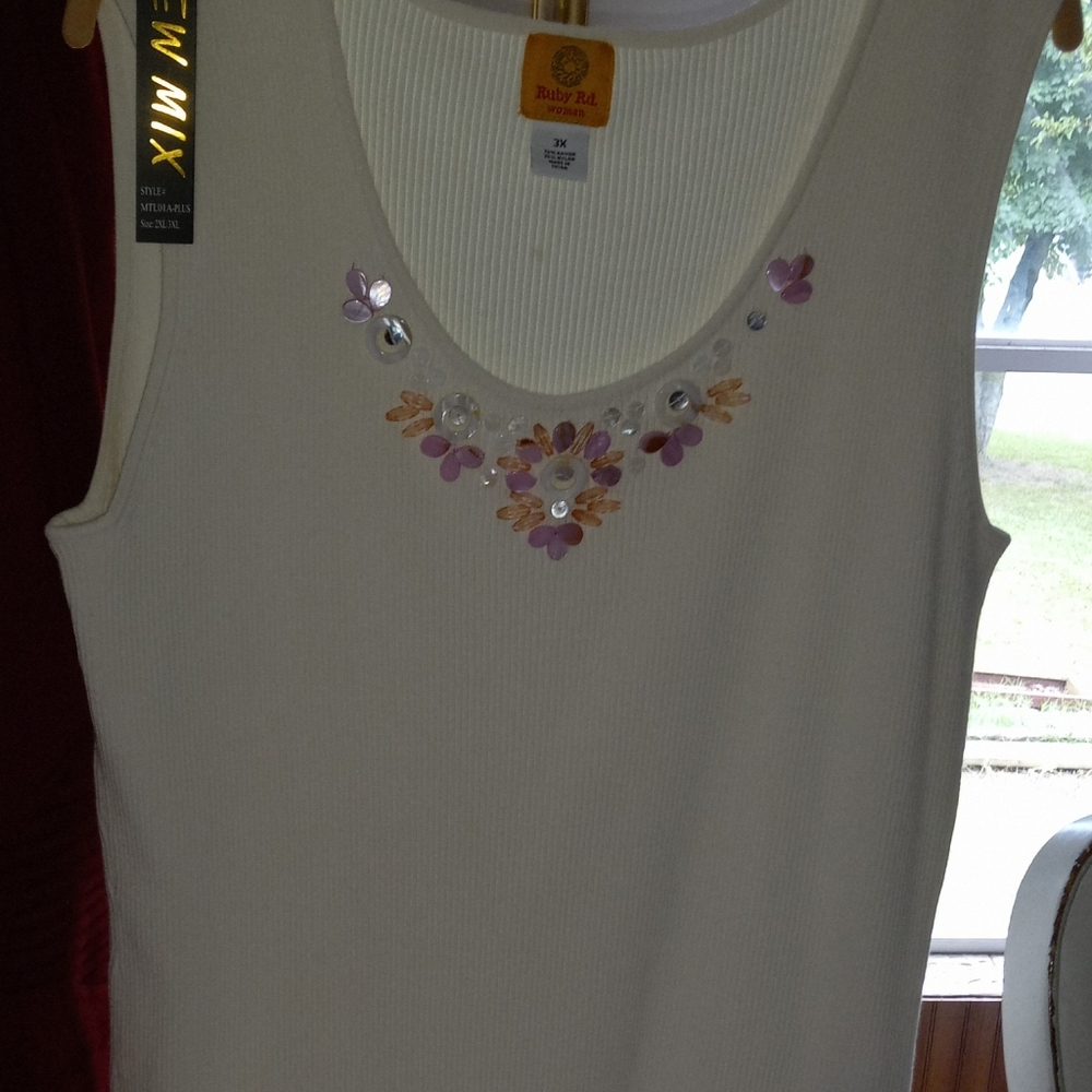 Plus Size Ruby Rd Tank & Moto Pants - Picture 2 of 4
